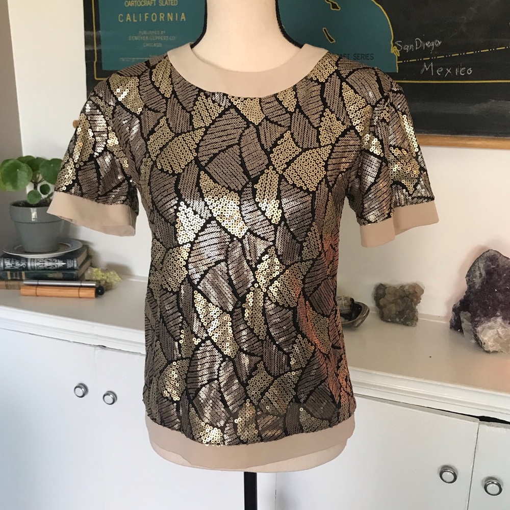One clothing | sequin top | open back S